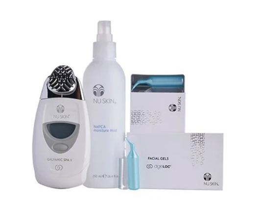 Nu Skin Nuskin ageLOC Galvanic Facial Spa Kit con 2 cajas de geles y NaPCA Mist NUEVO