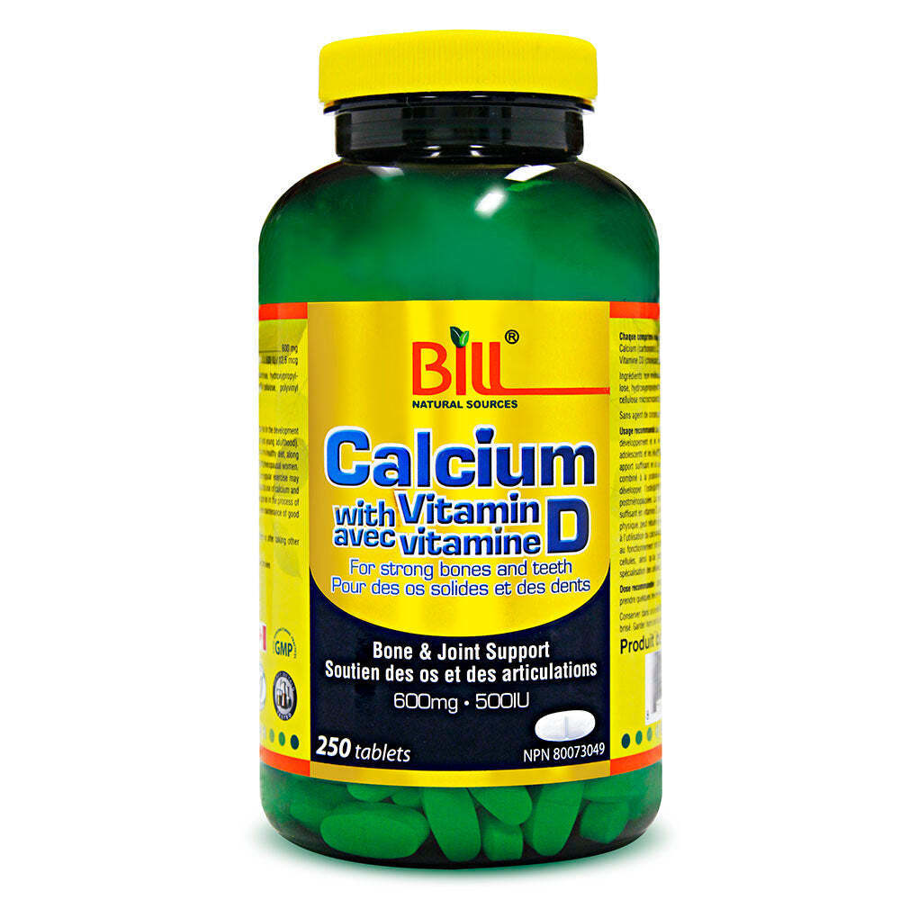 Bill Natural Sources Calcium Vitamin D3 Strong Bones Teeth 250 Tablets NEW