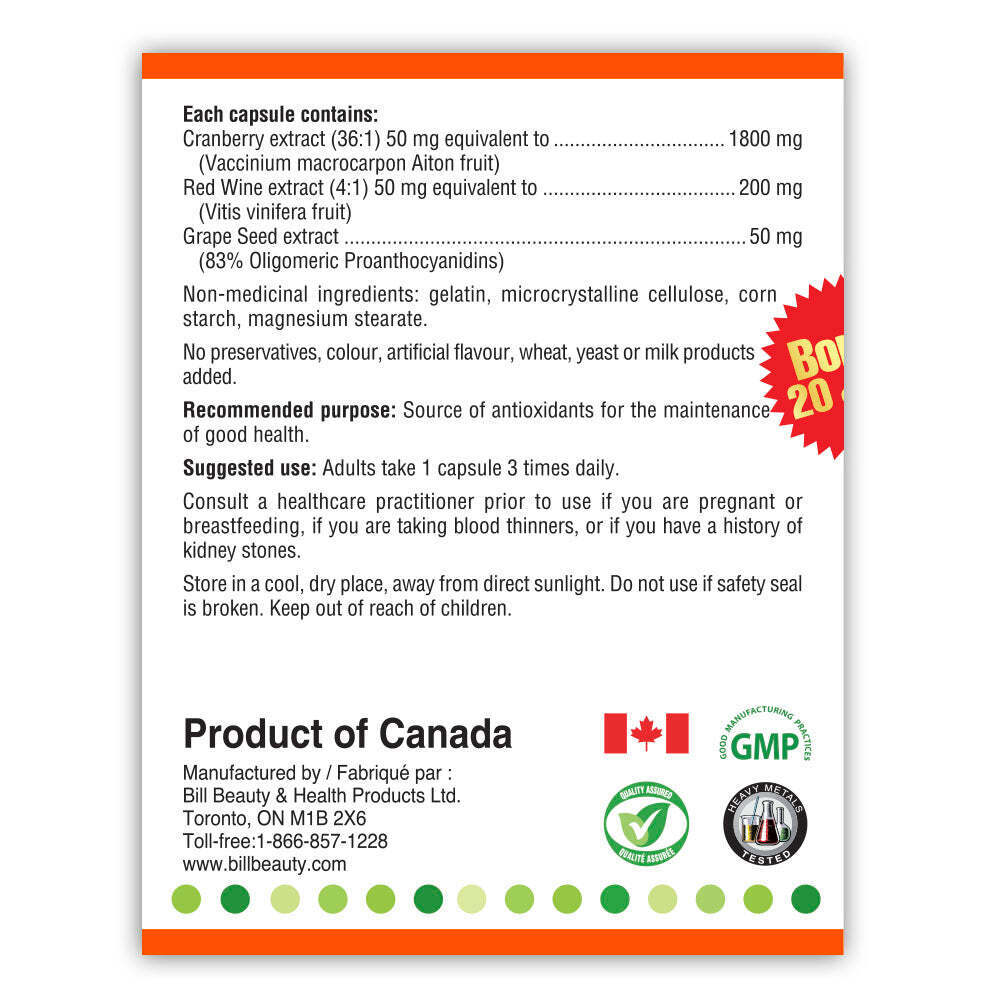 Bill Natural Sources OPCs-3 Super Antioxidant Blood Circulation 120 Caps NEW