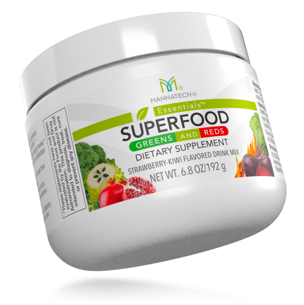 Mannatech Superfood Greens and Reds Strawberry Kiwi Drink Mix Plants 6.8 oz NEW