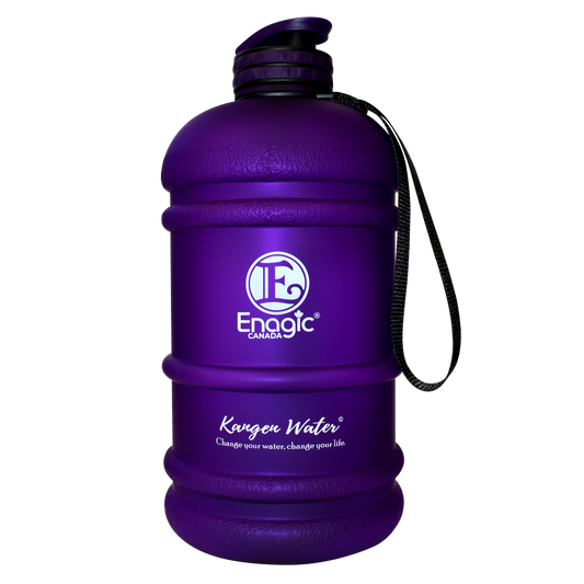 Enagic Kangen Leveluk Sports Water Bottle Half Gallon Silk Screened Purple NEW