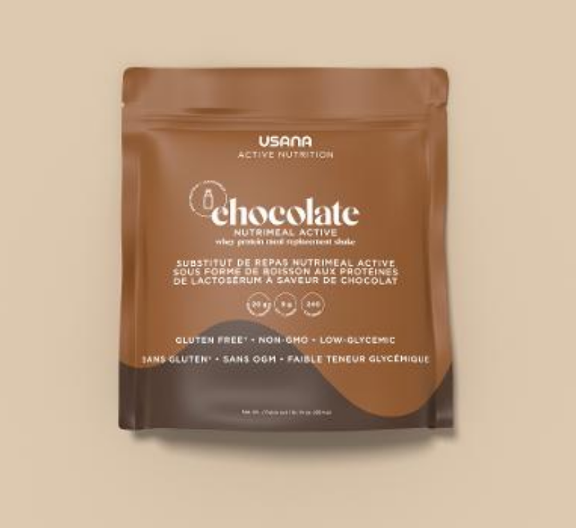 USANA Nutrimeal Active Chocolate Whey Protein Meal 14 Single Serving Packets NEW