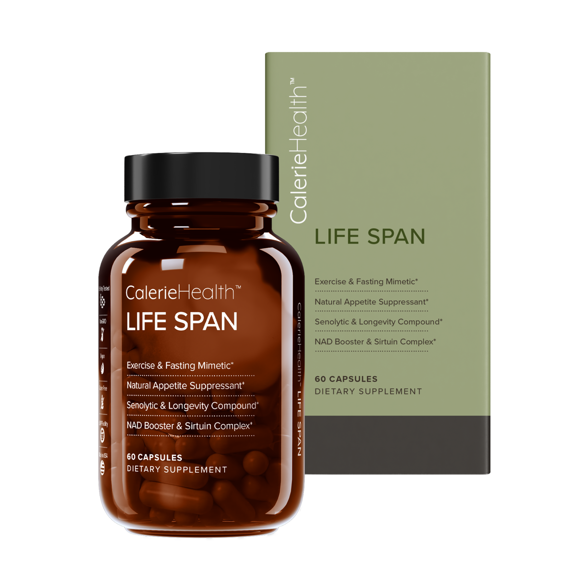Calerie Health Life Span Logevity Healthy Weight Management Ketosis 60 Caps NEW