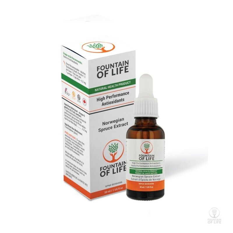 Fountain Of Life High Performance Antioxidant Norway Spruce Extract 1 fl. oz NEW