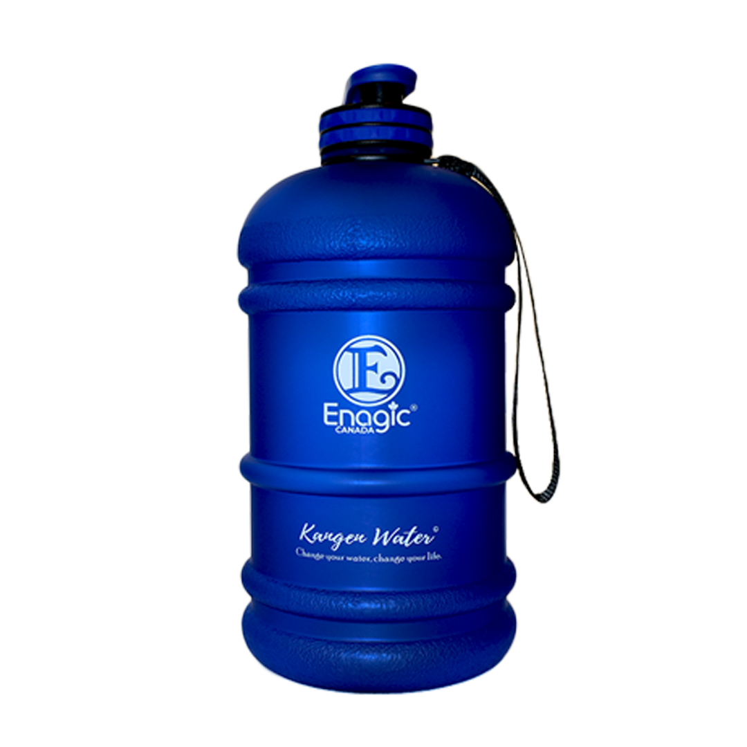 Enagic Kangen Leveluk Sports Water Bottle Half Gallon Silk Screened Blue NEW