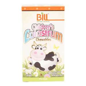 Bill Natural Sources 儿童初乳咀嚼片 90 片牛形片 全新