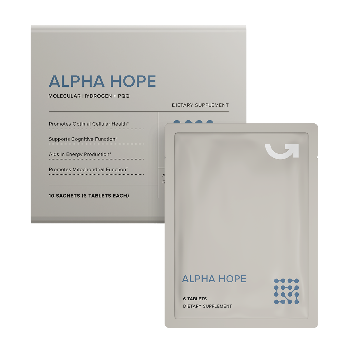 2 Packs Calerie Health Alpha Hope Molecular Hydrogen PQQ 20 Sachets 6 Tablets ea NEW (Copy)