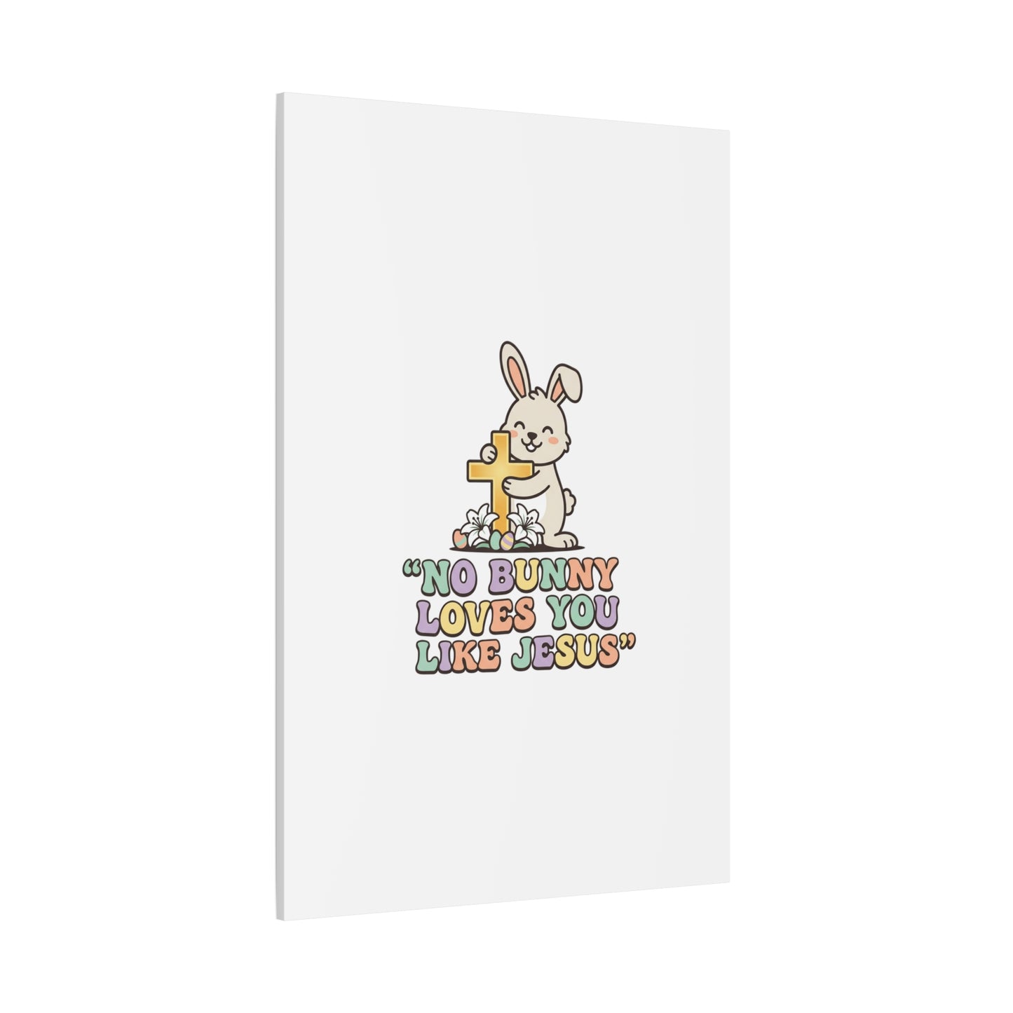 No Bunny Loves You Like Jesus Canvas | Easter Christian, Pastel Retro