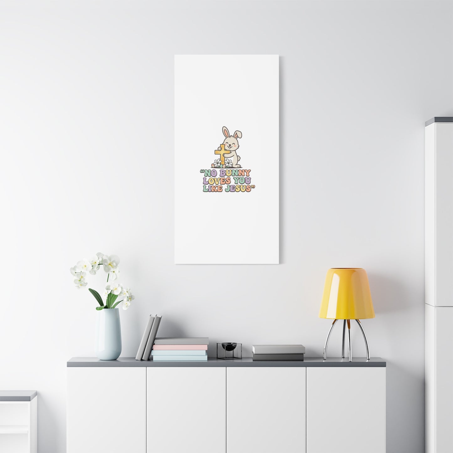 No Bunny Loves You Like Jesus Canvas | Easter Christian, Pastel Retro