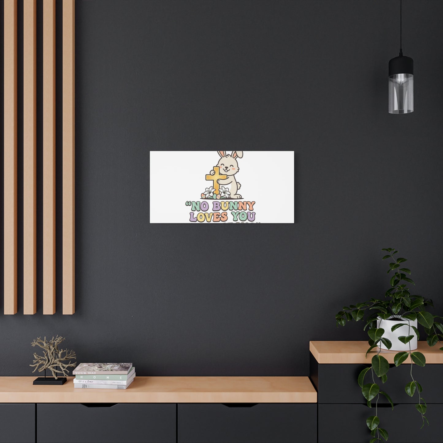 No Bunny Loves You Like Jesus Canvas | Easter Christian, Pastel Retro