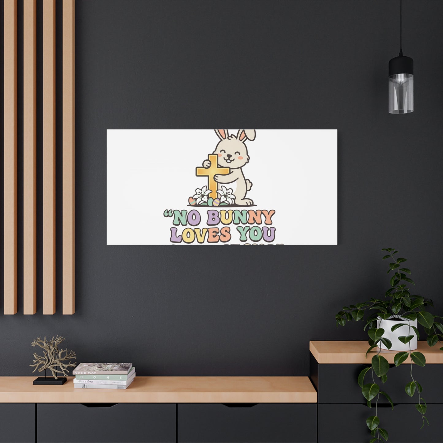 No Bunny Loves You Like Jesus Canvas | Easter Christian, Pastel Retro
