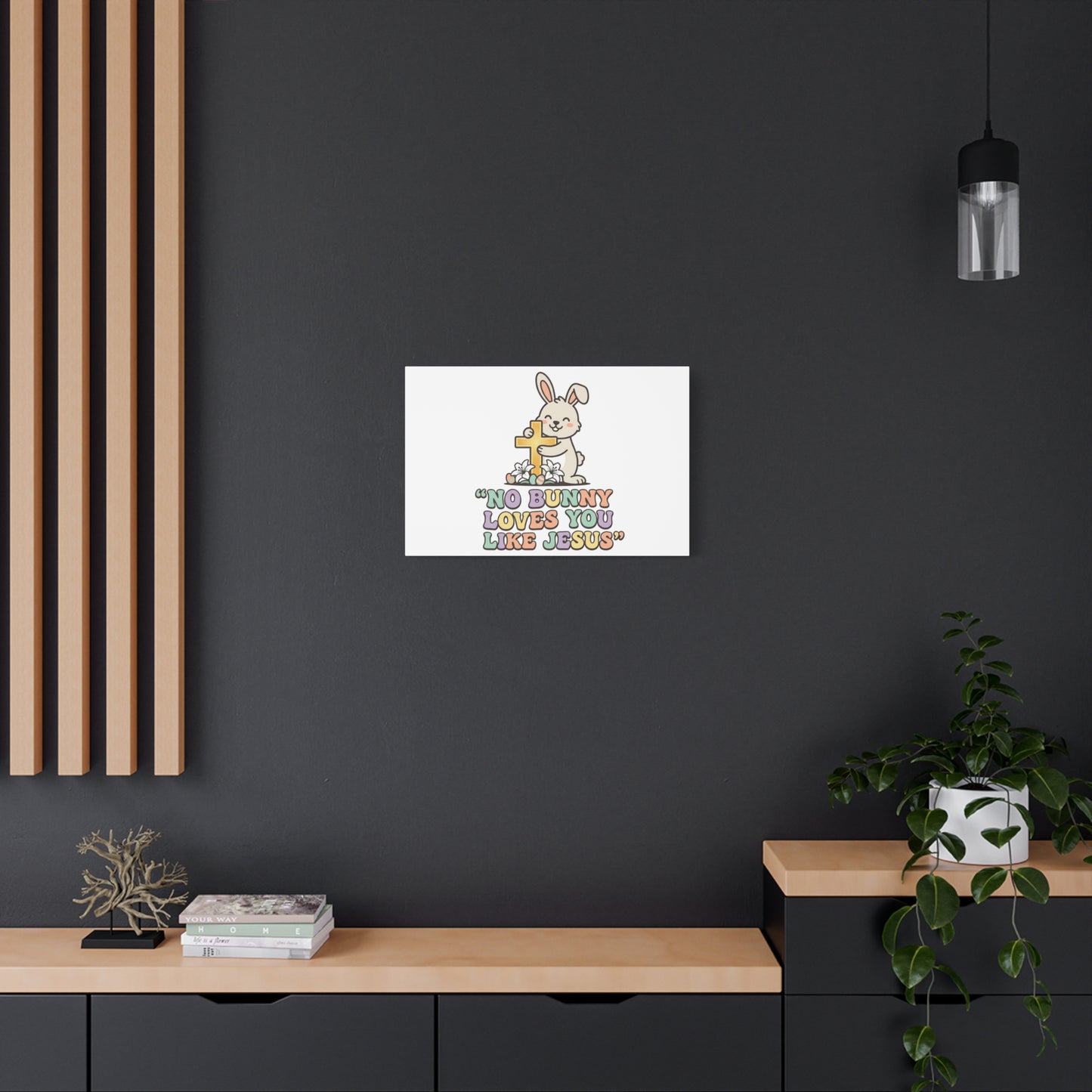 No Bunny Loves You Like Jesus Canvas | Easter Christian, Pastel Retro