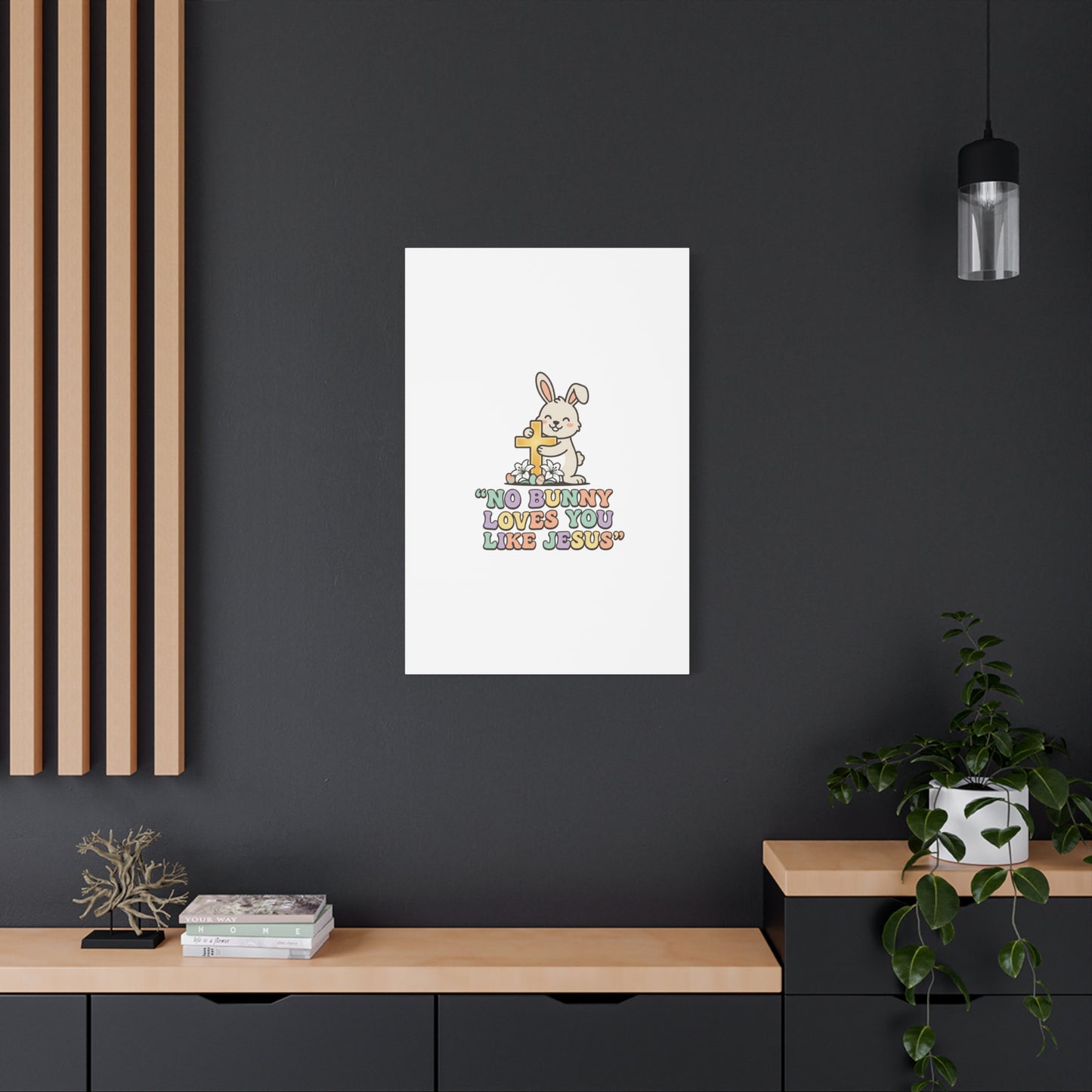 No Bunny Loves You Like Jesus Canvas | Easter Christian, Pastel Retro