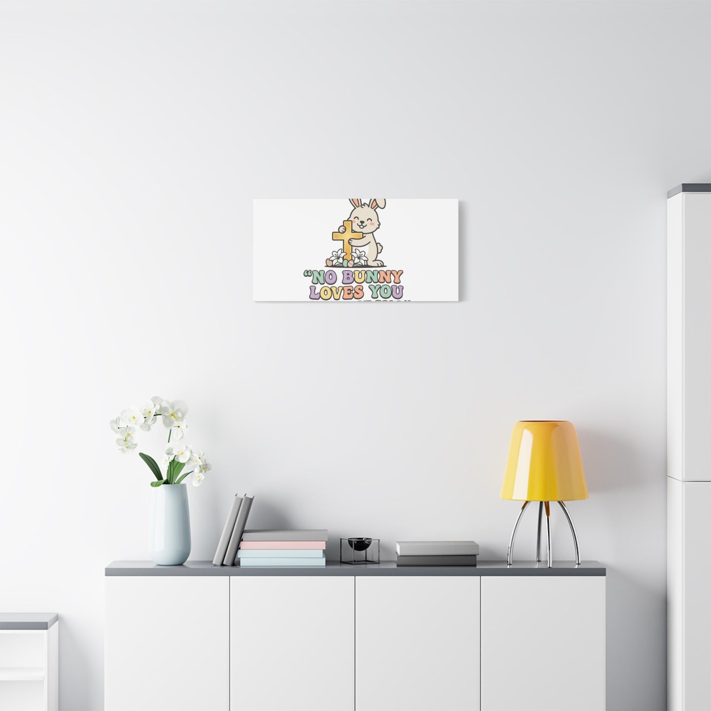 No Bunny Loves You Like Jesus Canvas | Easter Christian, Pastel Retro