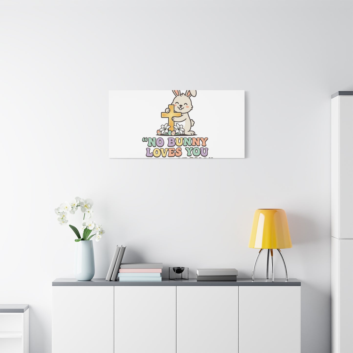 No Bunny Loves You Like Jesus Canvas | Easter Christian, Pastel Retro