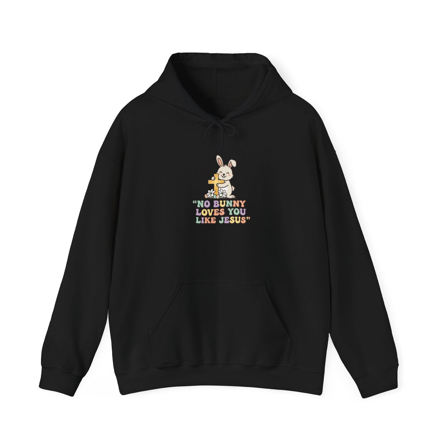 Resurrection Bunny Illustration Hoodie | Easter Christian, Pastel Retro Church Humor