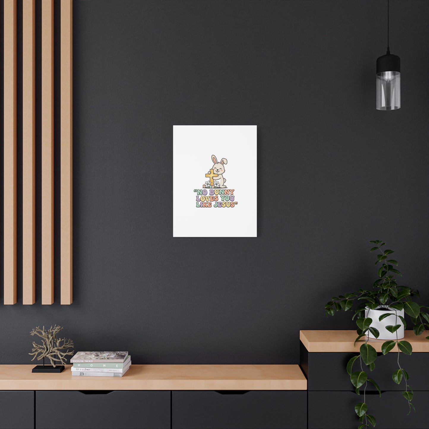 No Bunny Loves You Like Jesus Canvas | Easter Christian, Pastel Retro