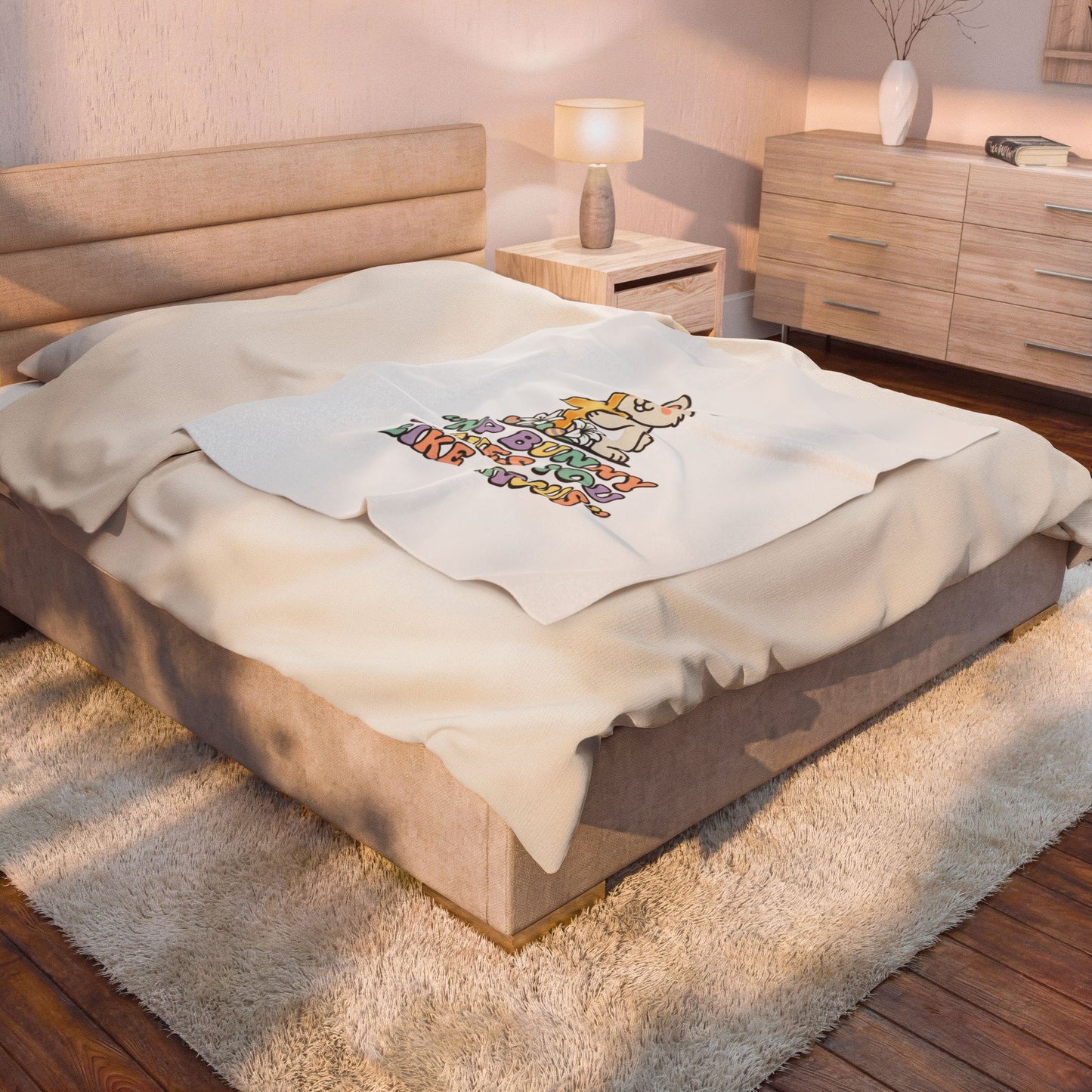 No Bunny Loves You Like Jesus Plush Blanket | Easter Christian, Pastel Retro Faith Humor