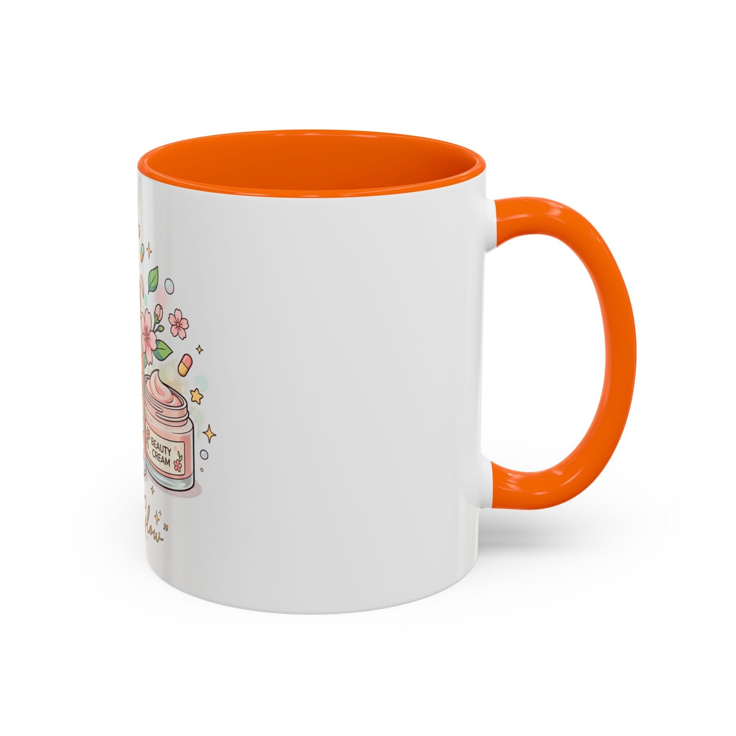Skincare Vitamins Serum Illustration Mug | Accent Coffee Mug