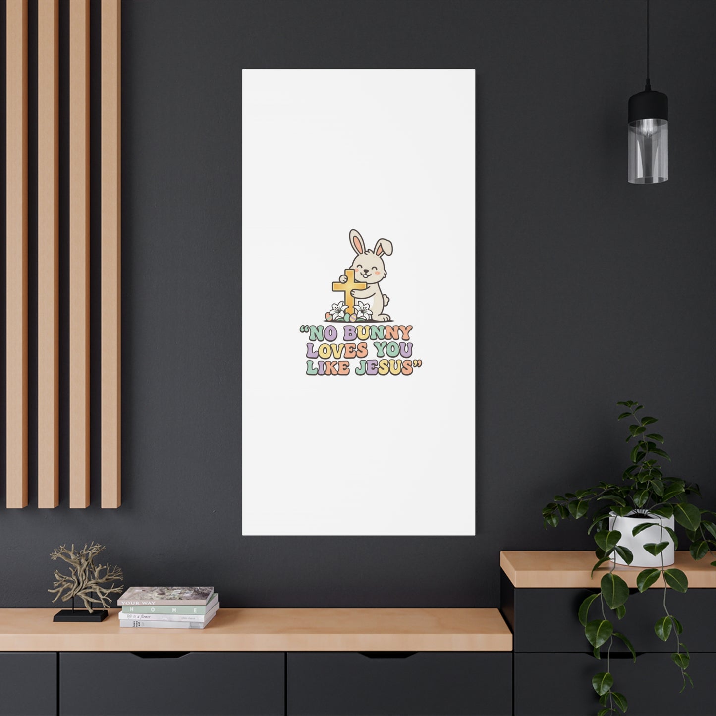 No Bunny Loves You Like Jesus Canvas | Easter Christian, Pastel Retro