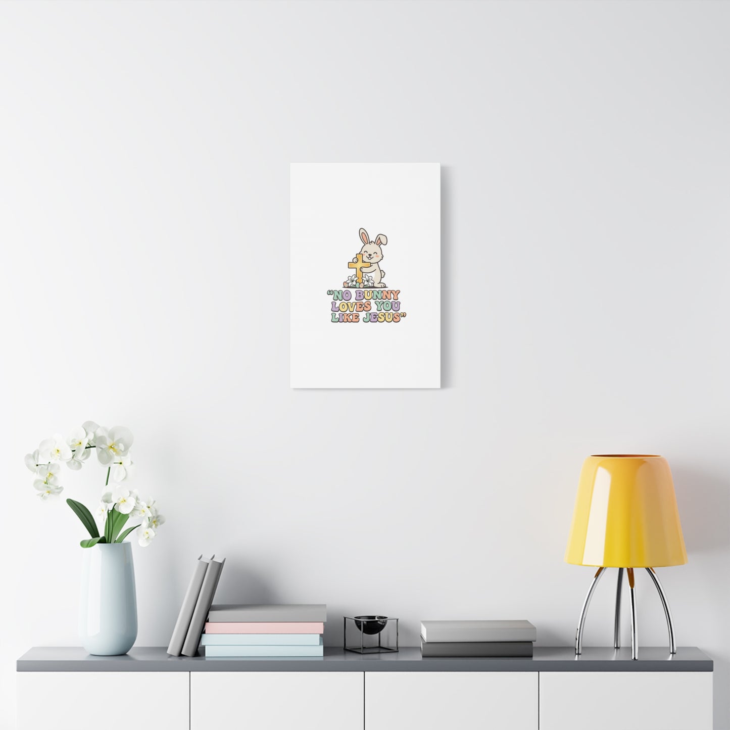 No Bunny Loves You Like Jesus Canvas | Easter Christian, Pastel Retro