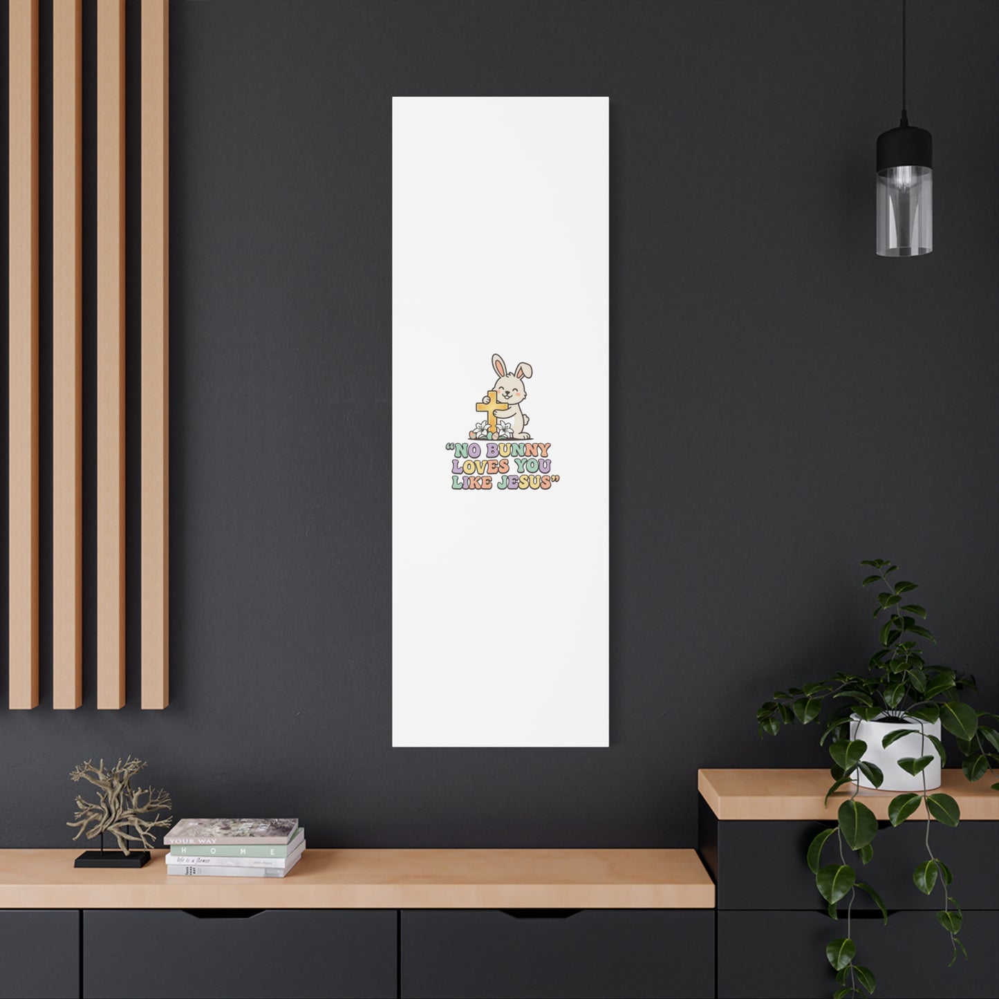 No Bunny Loves You Like Jesus Canvas | Easter Christian, Pastel Retro