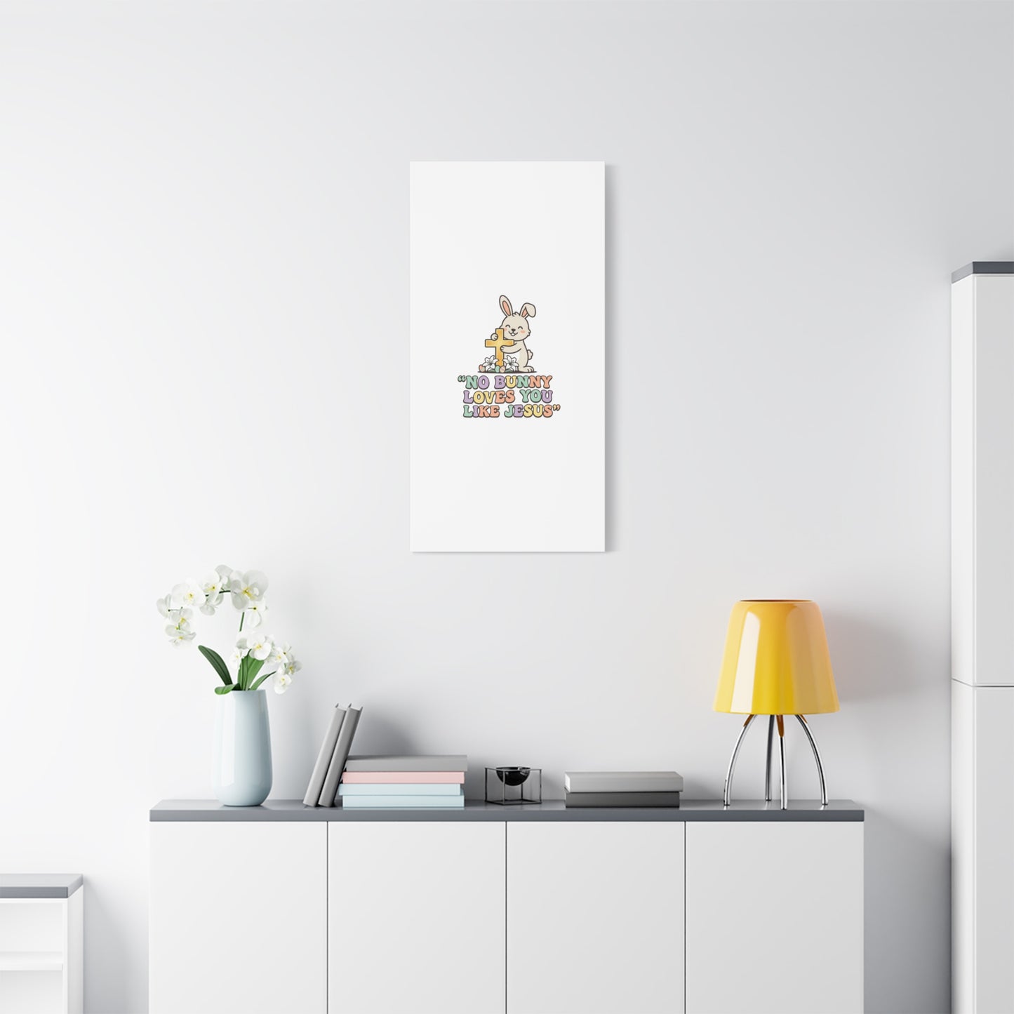 No Bunny Loves You Like Jesus Canvas | Easter Christian, Pastel Retro