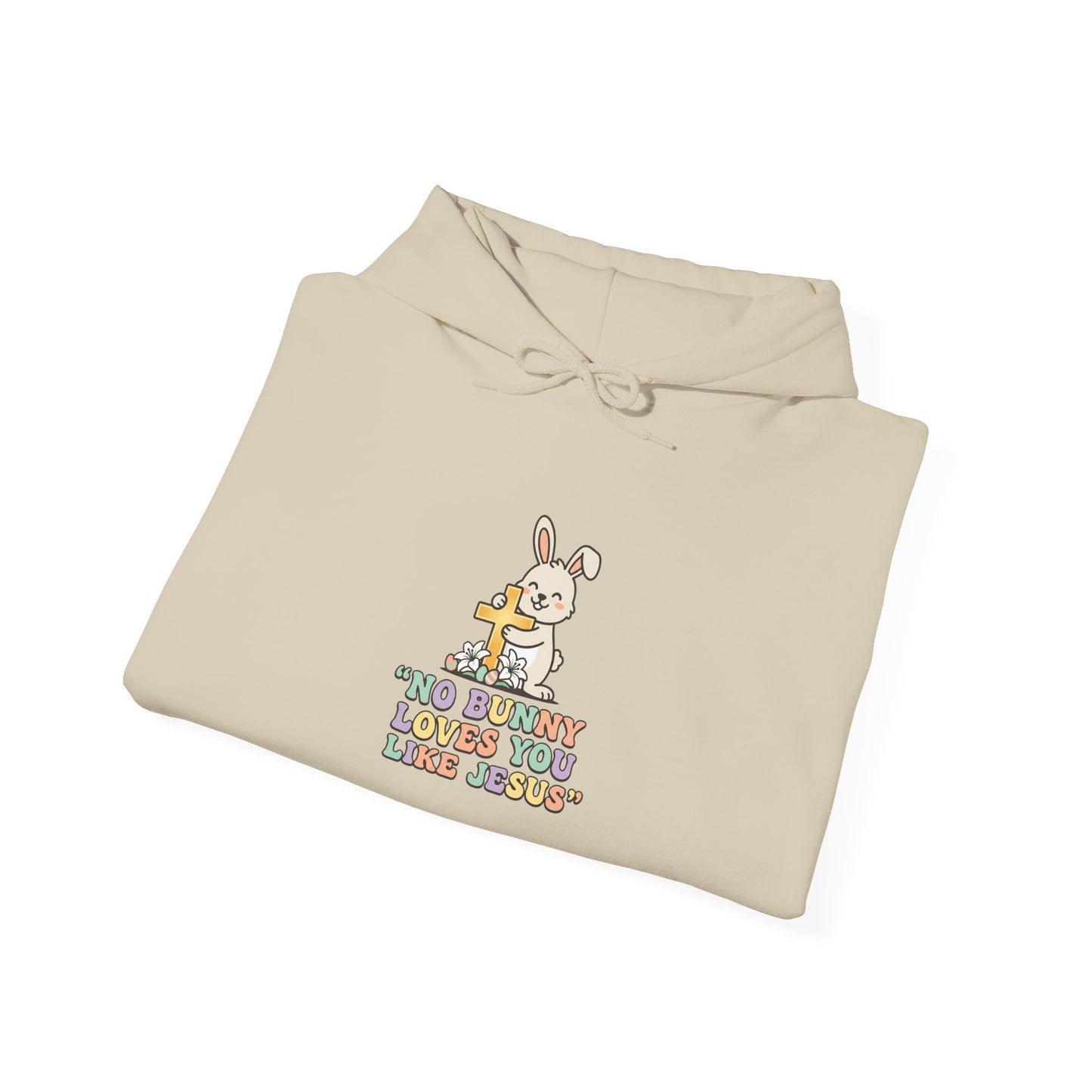 Resurrection Bunny Illustration Hoodie | Easter Christian, Pastel Retro Church Humor