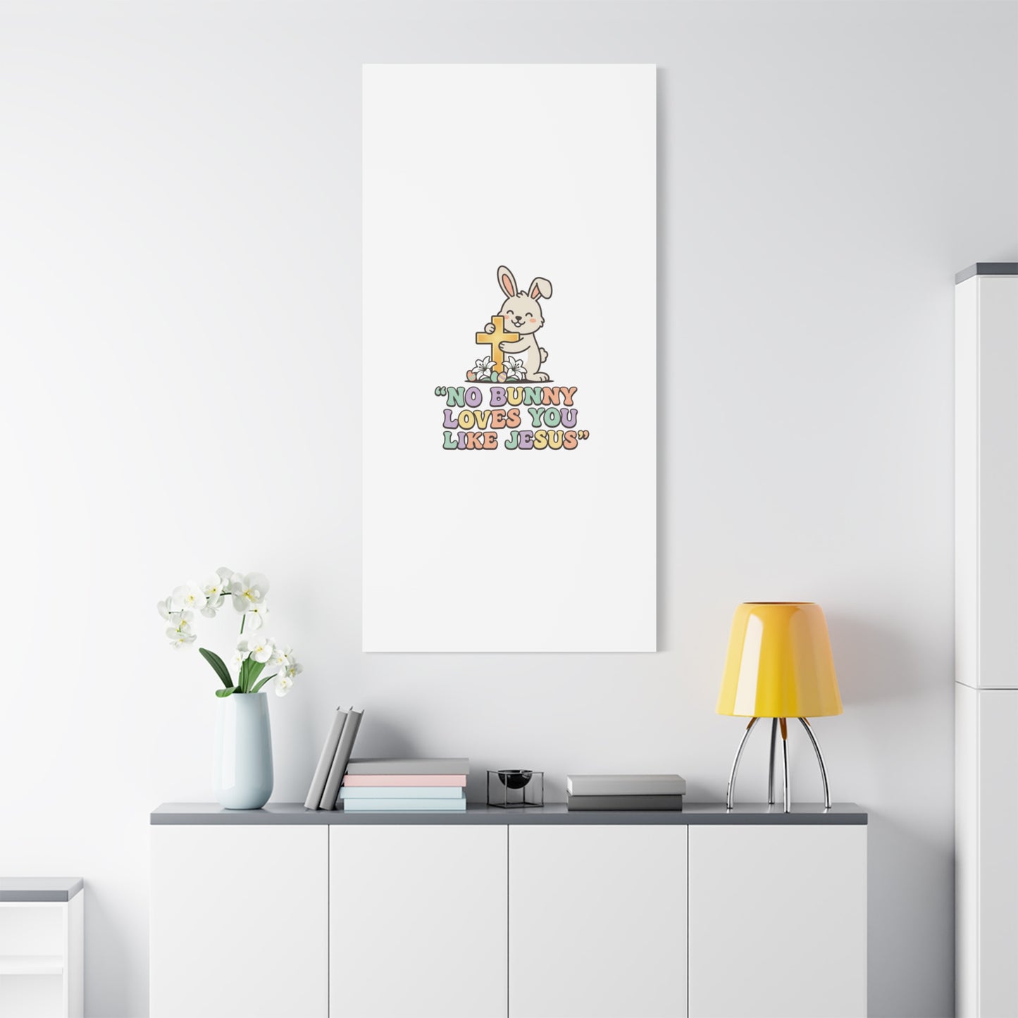 No Bunny Loves You Like Jesus Canvas | Easter Christian, Pastel Retro