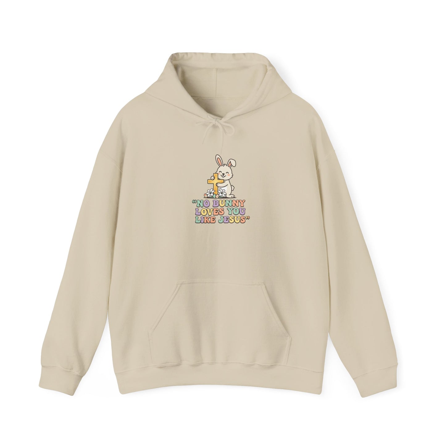 Resurrection Bunny Illustration Hoodie | Easter Christian, Pastel Retro Church Humor