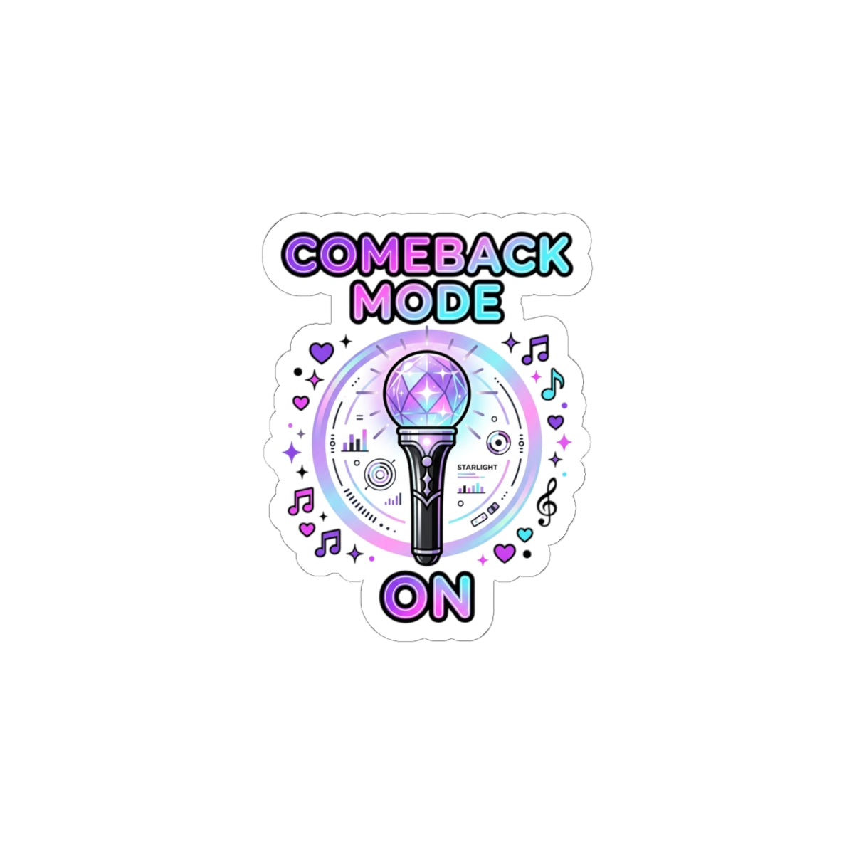 Comeback Mode Lightstick Kiss-Cut Sticker | K-pop comeback, stan