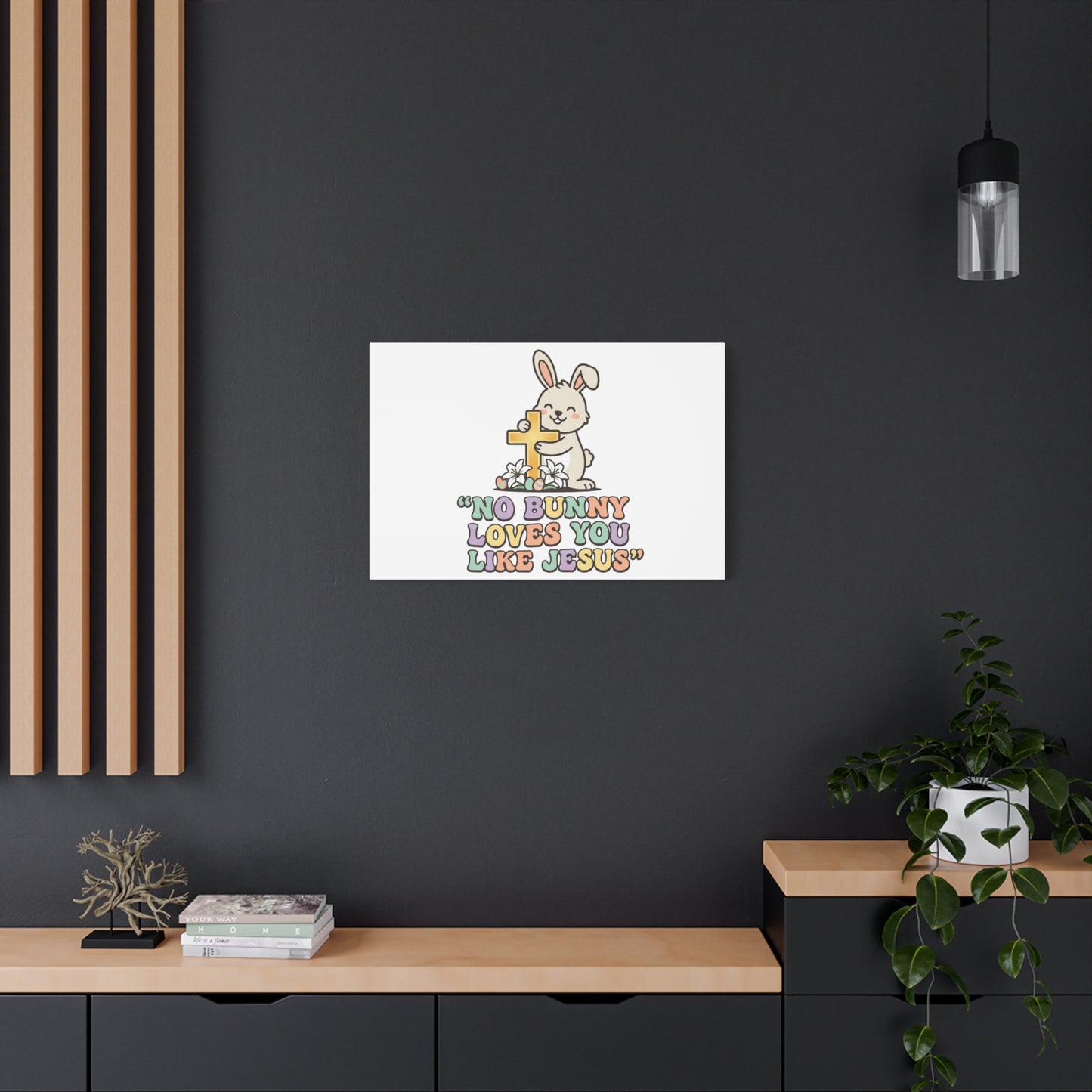 No Bunny Loves You Like Jesus Canvas | Easter Christian, Pastel Retro