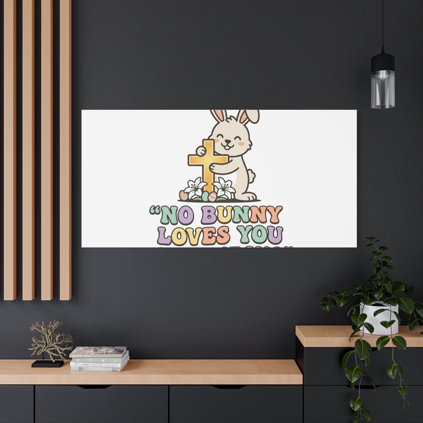 No Bunny Loves You Like Jesus Canvas | Easter Christian, Pastel Retro