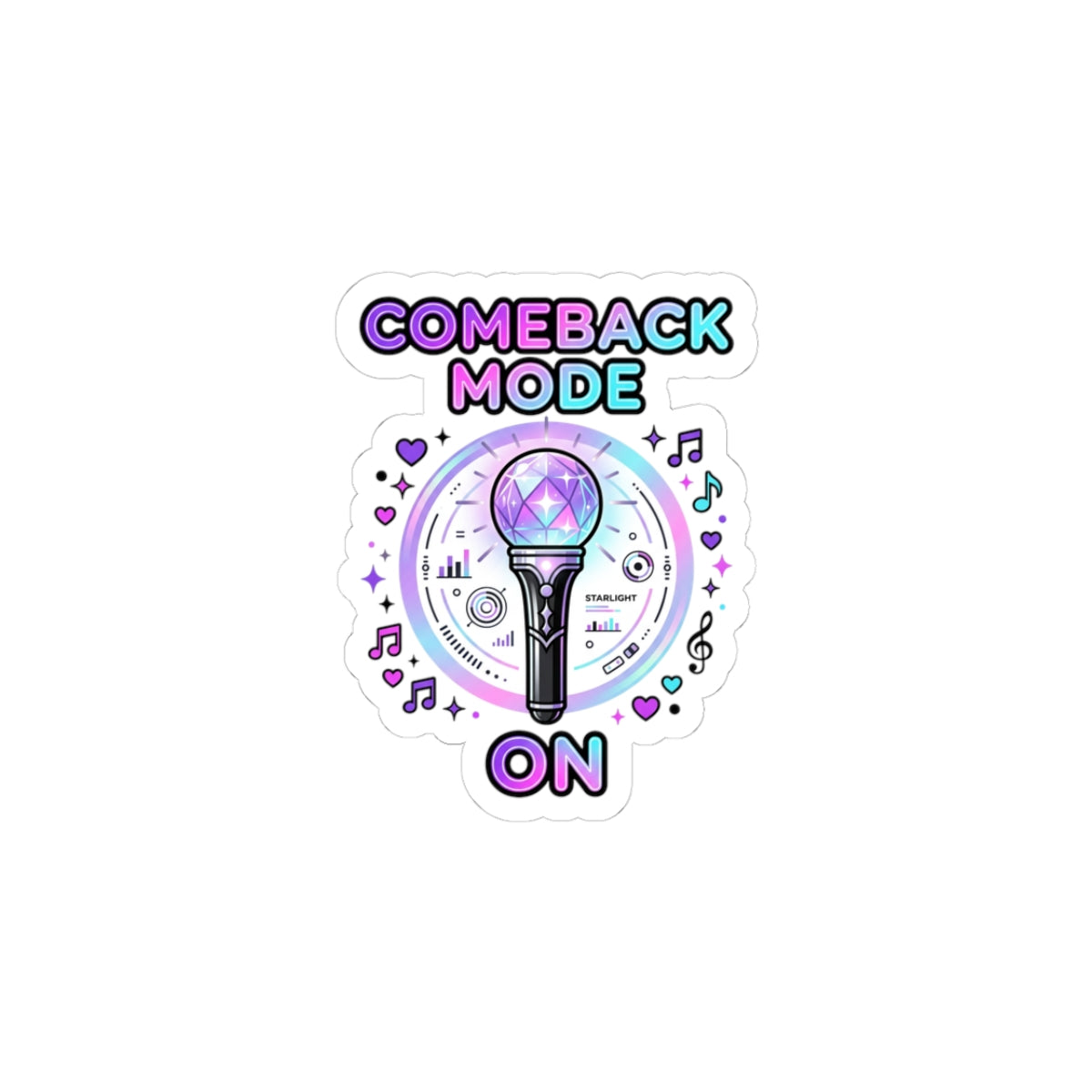 Comeback Mode Lightstick Kiss-Cut Sticker | K-pop comeback, stan