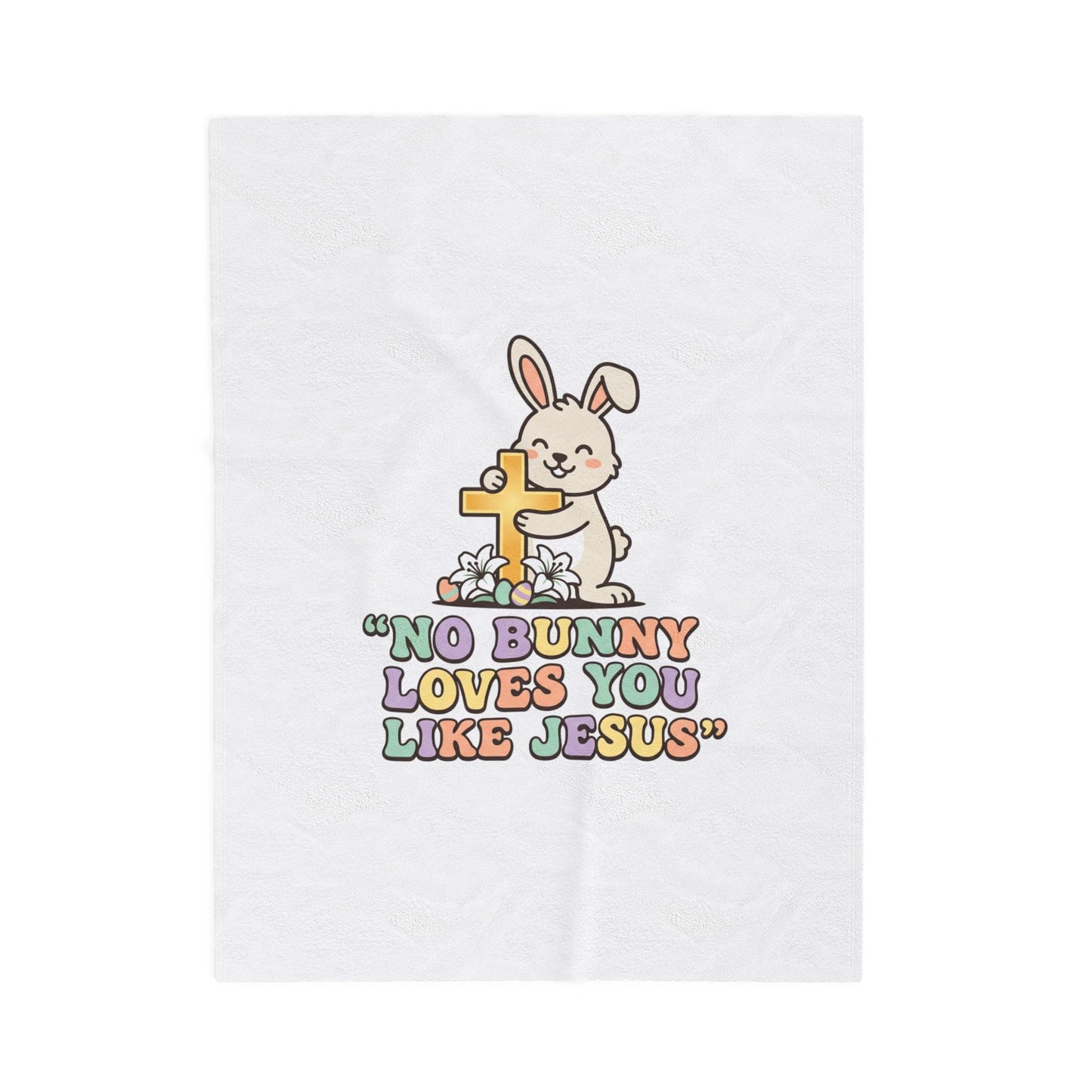 No Bunny Loves You Like Jesus Plush Blanket | Easter Christian, Pastel Retro Faith Humor