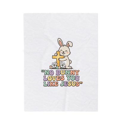 No Bunny Loves You Like Jesus Plush Blanket | Easter Christian, Pastel Retro Faith Humor