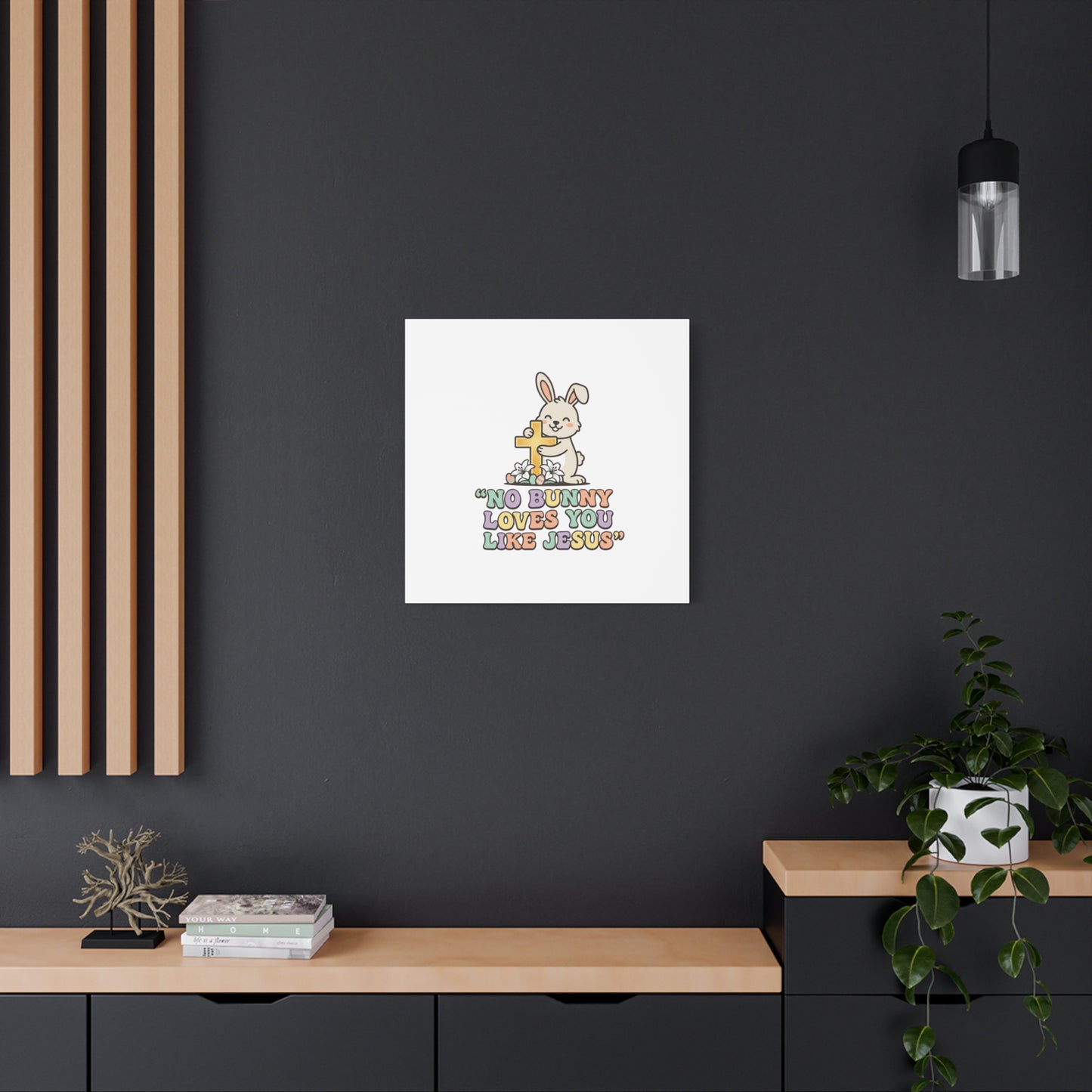 No Bunny Loves You Like Jesus Canvas | Easter Christian, Pastel Retro