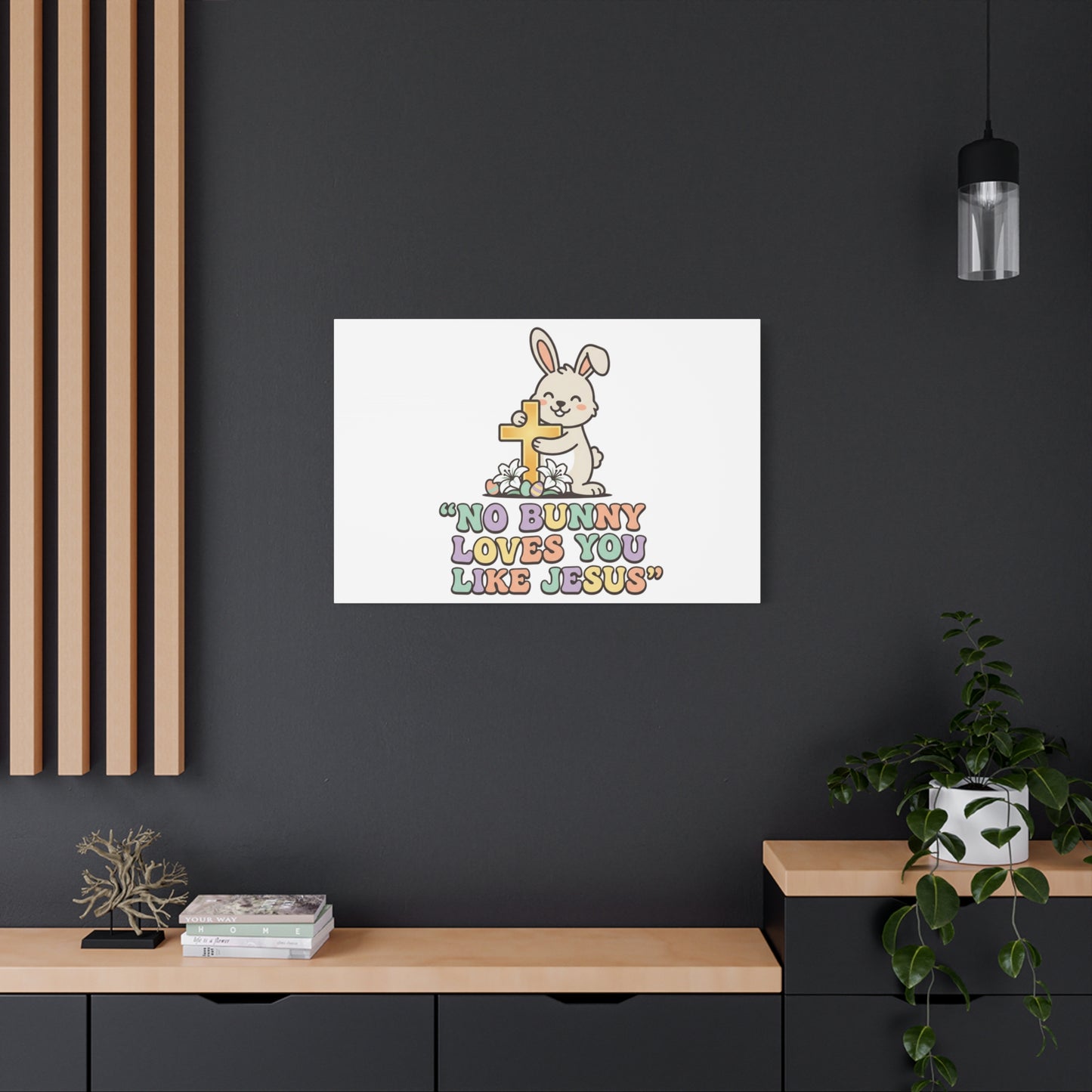No Bunny Loves You Like Jesus Canvas | Easter Christian, Pastel Retro