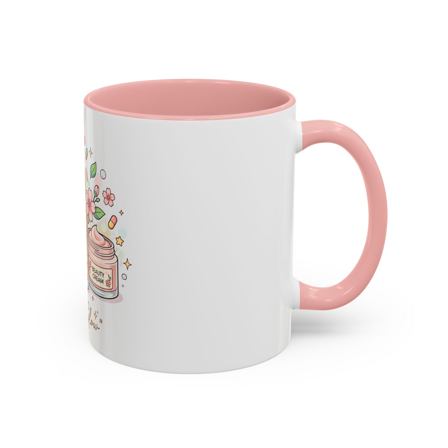 Skincare Vitamins Serum Illustration Mug | Accent Coffee Mug