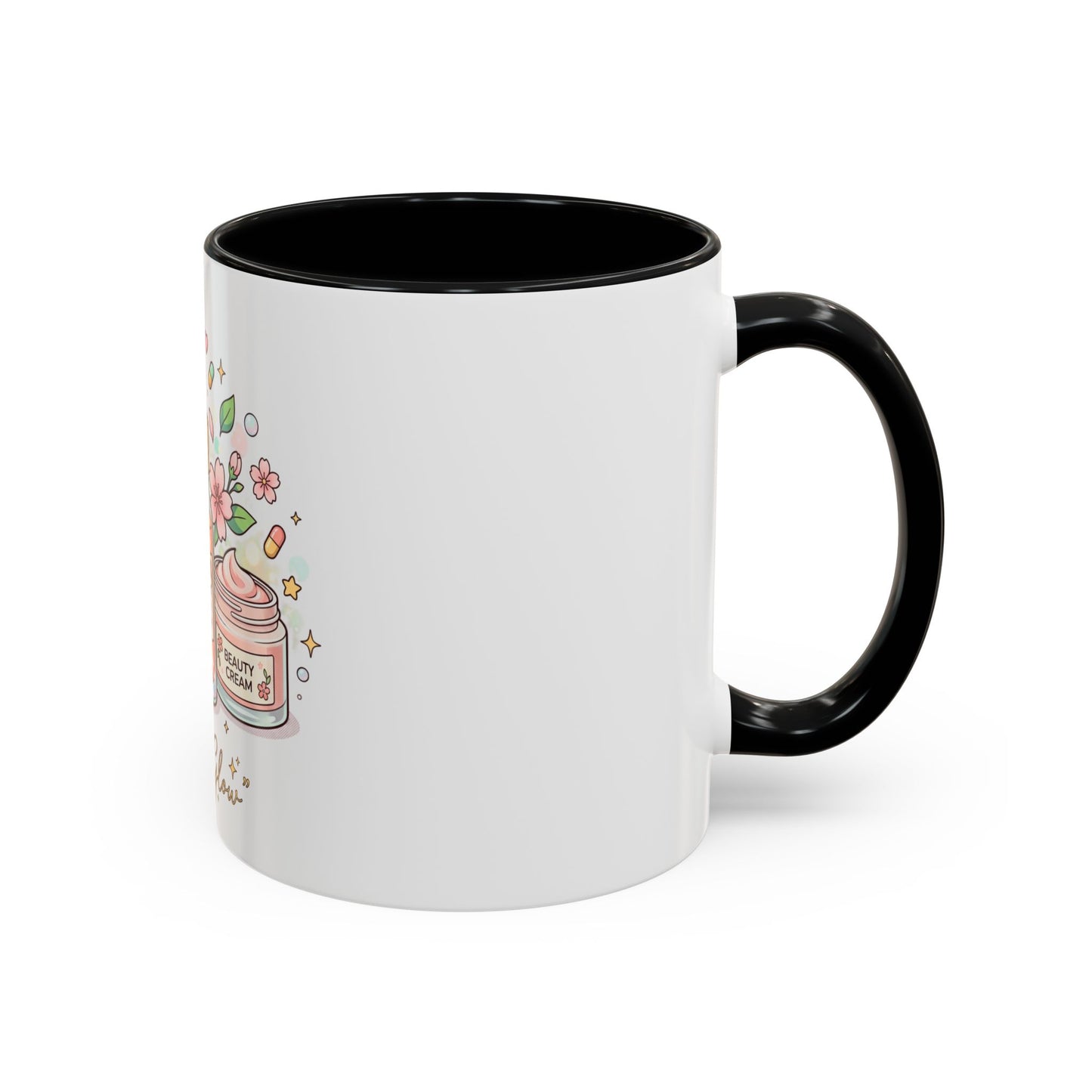 Skincare Vitamins Serum Illustration Mug | Accent Coffee Mug