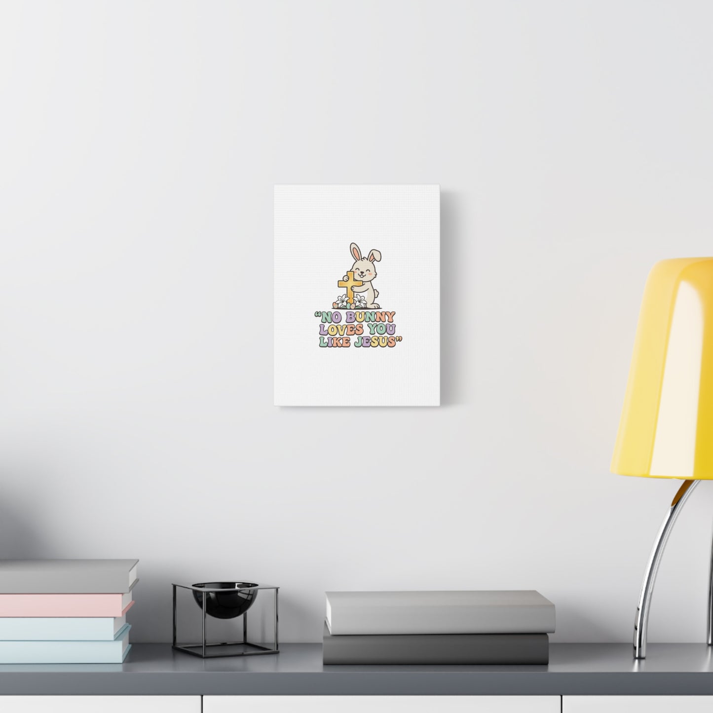 No Bunny Loves You Like Jesus Canvas | Easter Christian, Pastel Retro