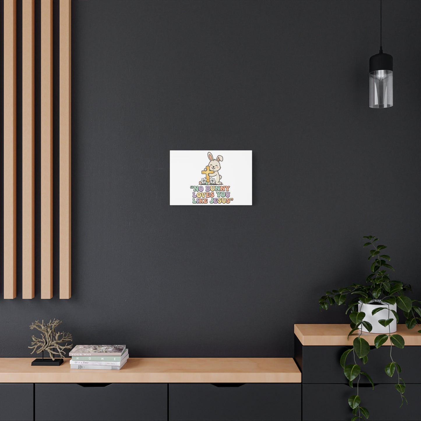 No Bunny Loves You Like Jesus Canvas | Easter Christian, Pastel Retro