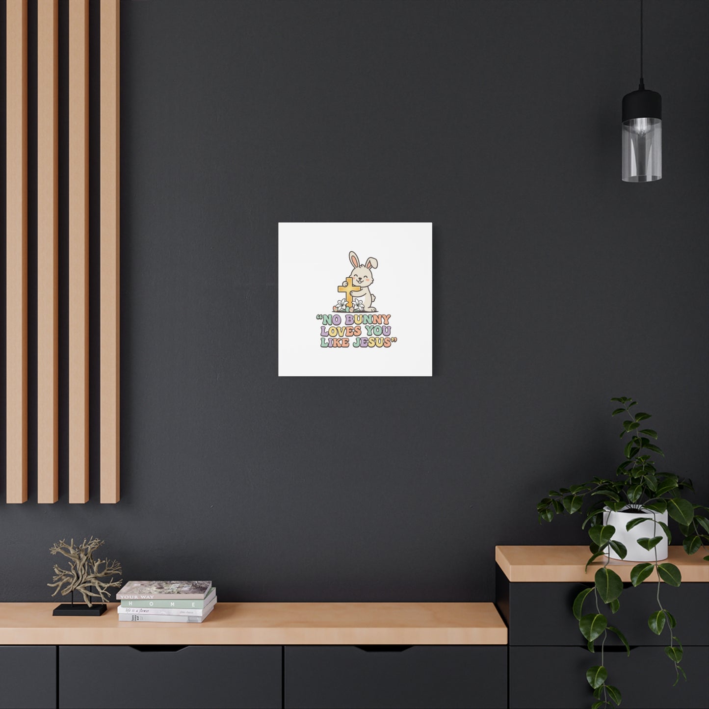 No Bunny Loves You Like Jesus Canvas | Easter Christian, Pastel Retro