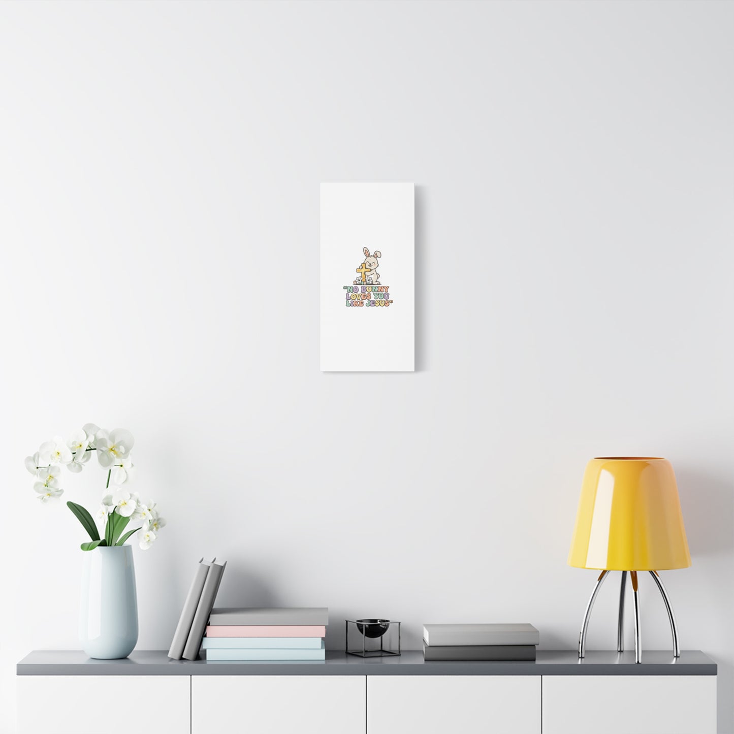 No Bunny Loves You Like Jesus Canvas | Easter Christian, Pastel Retro