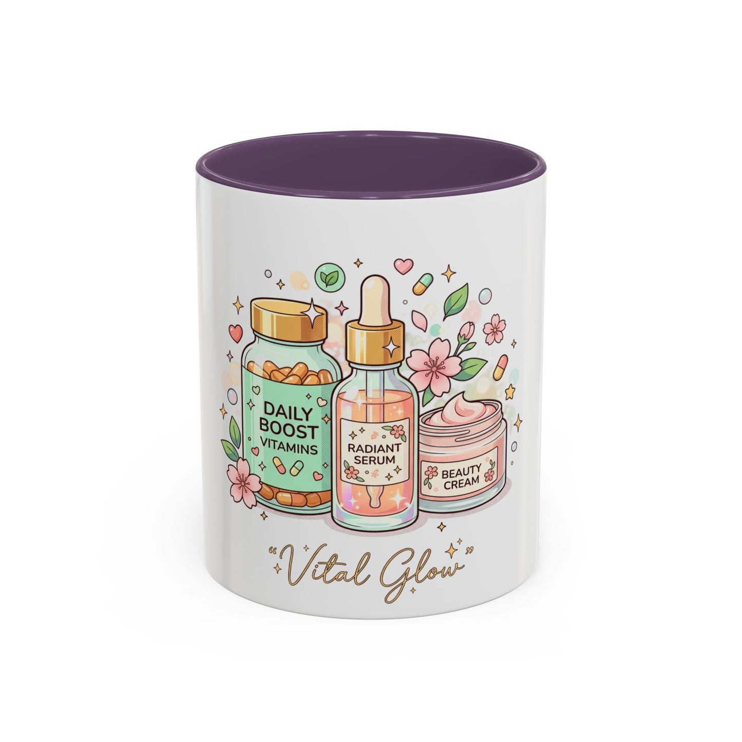Skincare Vitamins Serum Illustration Mug | Accent Coffee Mug