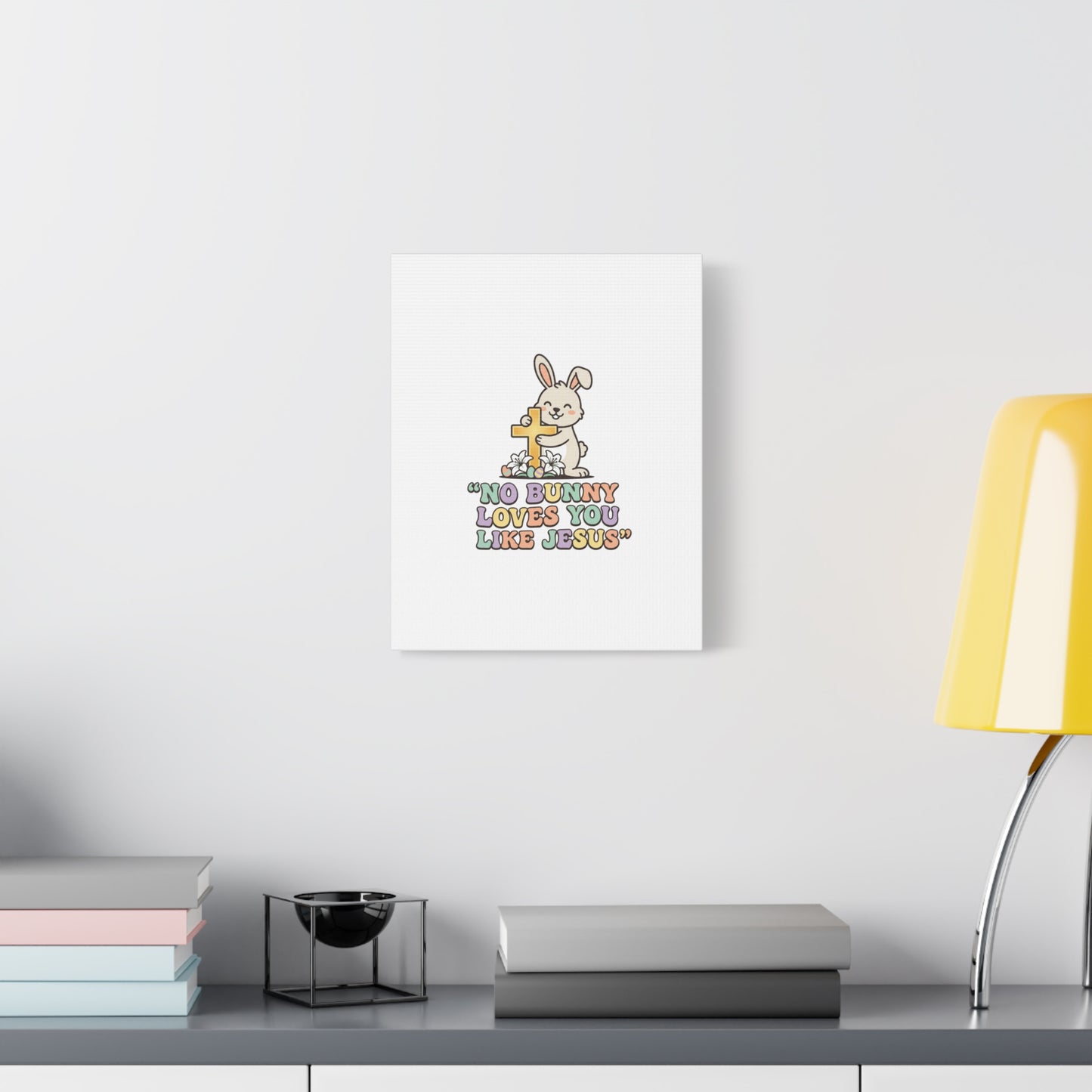 No Bunny Loves You Like Jesus Canvas | Easter Christian, Pastel Retro