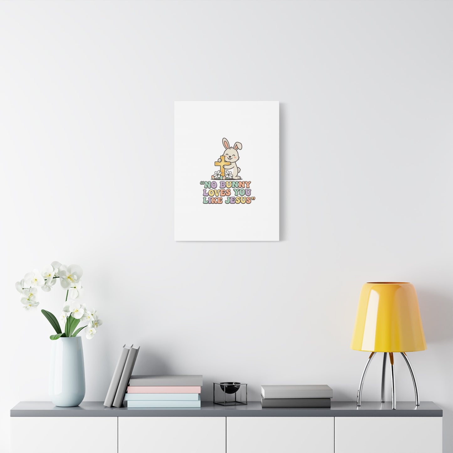 No Bunny Loves You Like Jesus Canvas | Easter Christian, Pastel Retro