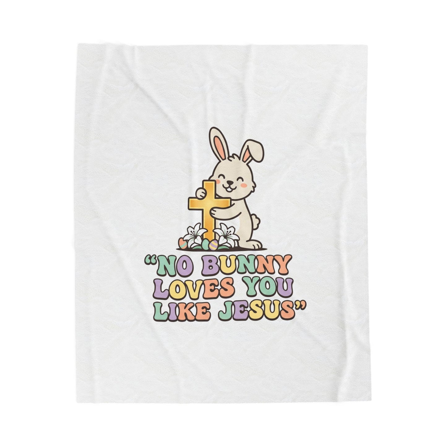 No Bunny Loves You Like Jesus Plush Blanket | Easter Christian, Pastel Retro Faith Humor