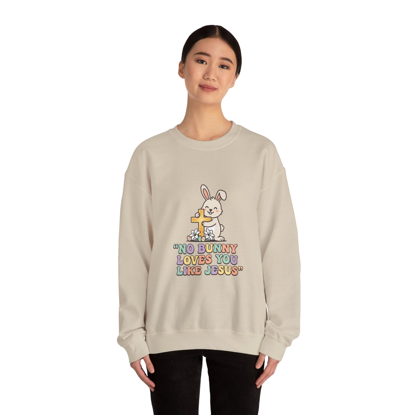 No Bunny Loves You Like Jesus Sweatshirt | Easter Christian, Pastel Retro