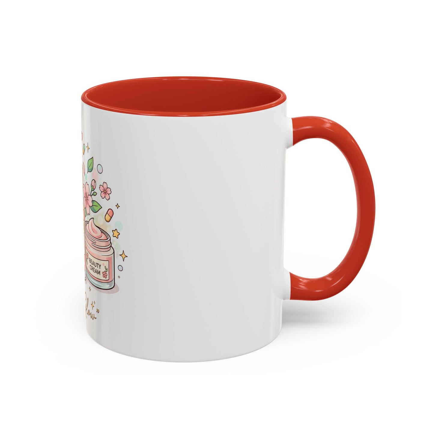 Skincare Vitamins Serum Illustration Mug | Accent Coffee Mug